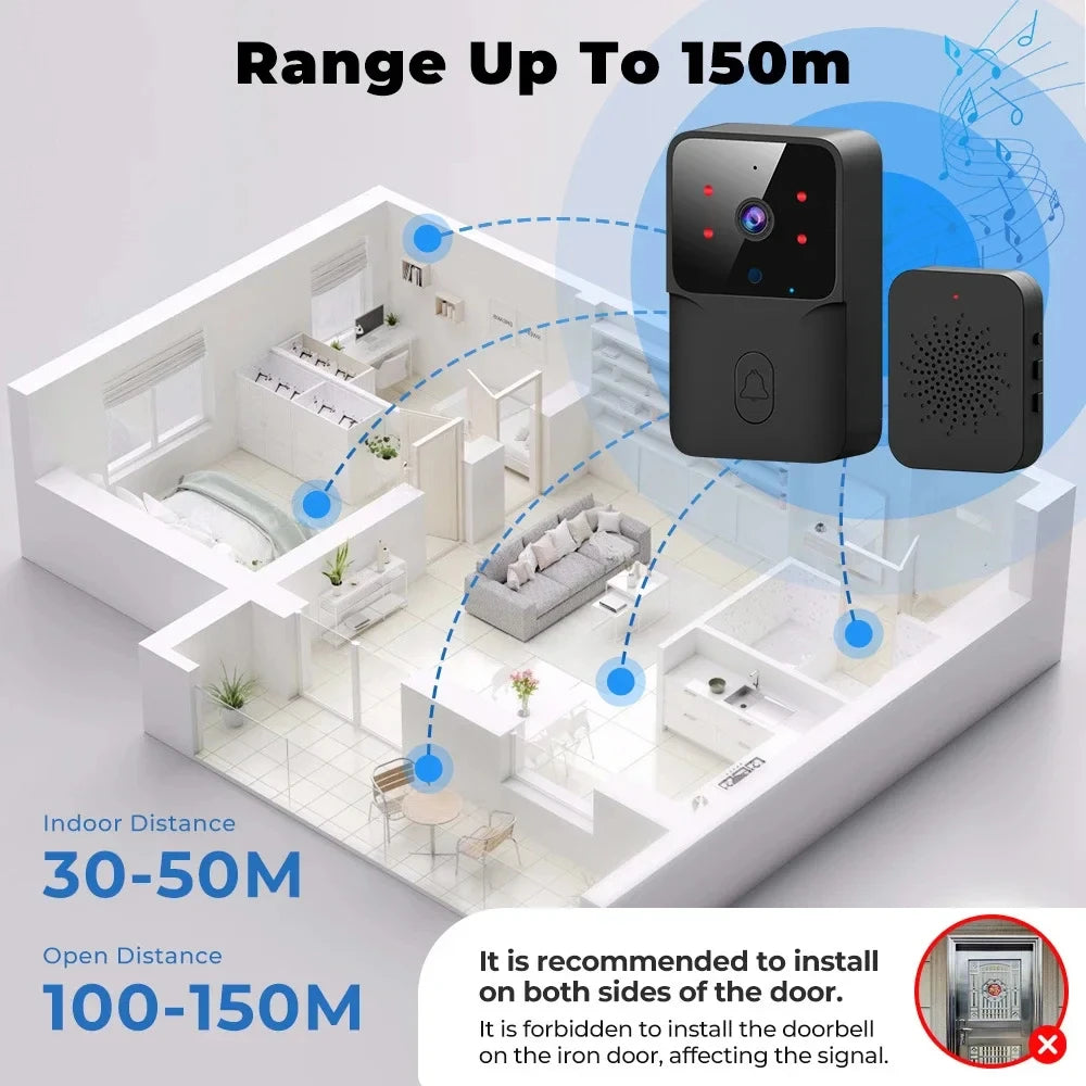 Tuya Doorbell with Camera Wireless Bundle Video Doorbell WIFI HD Outdoor Phone Door Bell Camera Security Video Intercom IR