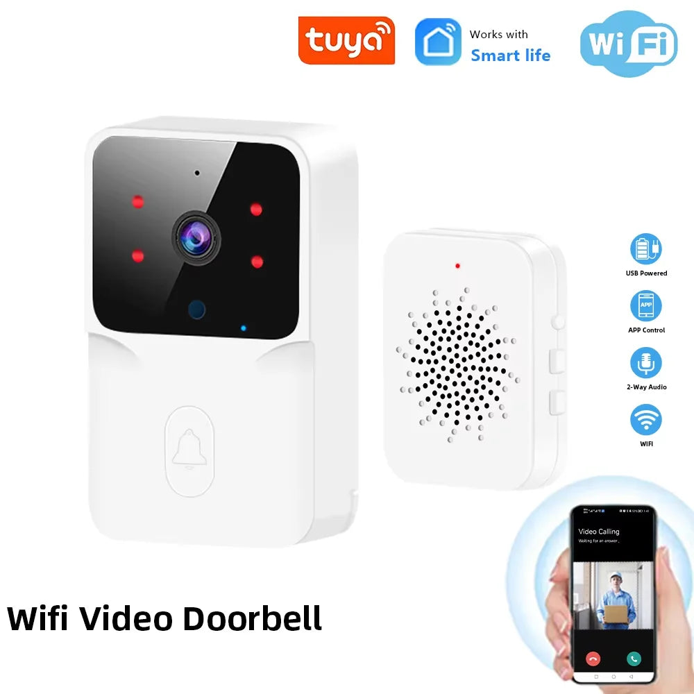 Tuya Doorbell with Camera Wireless Bundle Video Doorbell WIFI HD Outdoor Phone Door Bell Camera Security Video Intercom IR