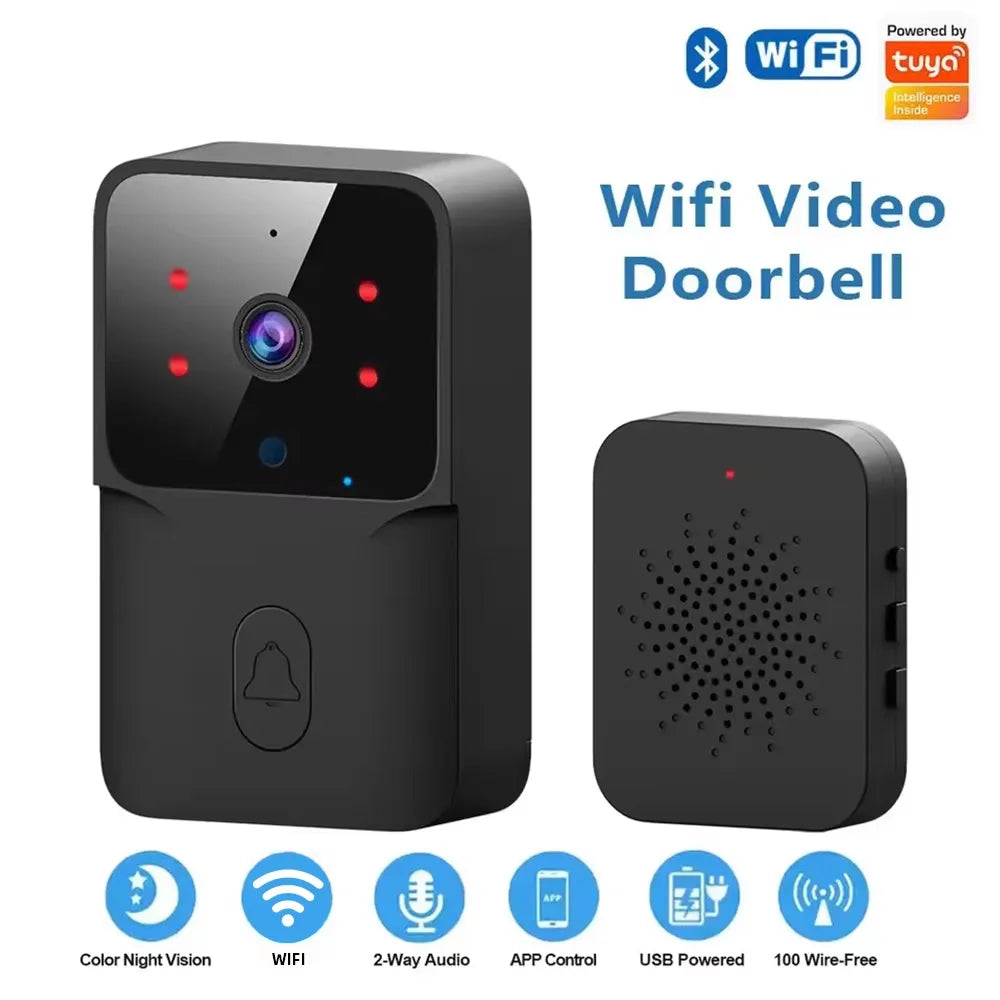 Tuya Doorbell with Camera Wireless Bundle Video Doorbell WIFI HD Outdoor Phone Door Bell Camera Security Video Intercom IR