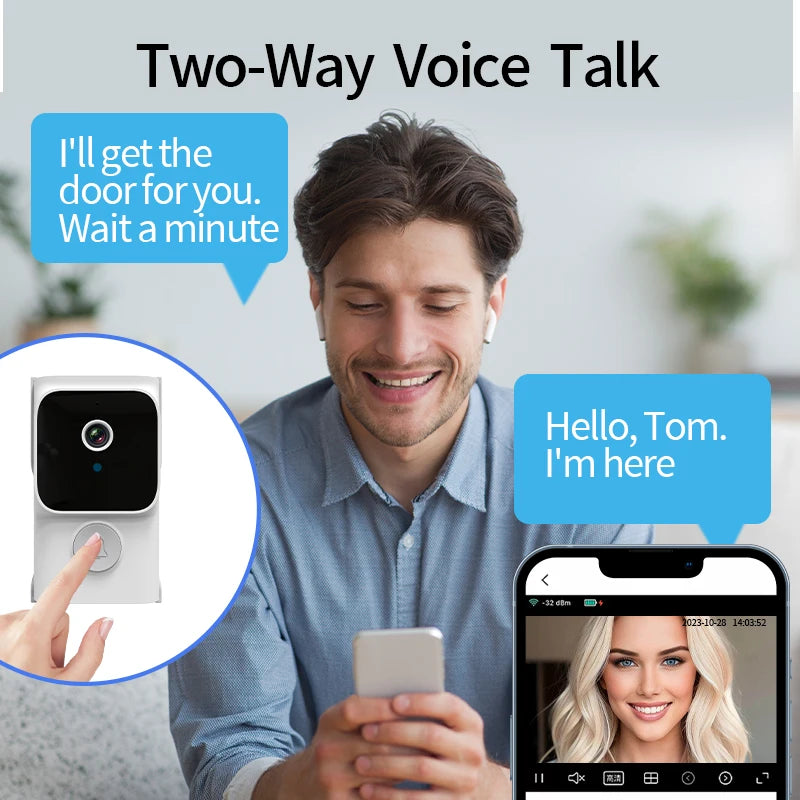  HD Wireless Wifi Doorbell Camera 