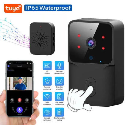 Tuya Doorbell with Camera Wireless Bundle Video Doorbell WIFI HD Outdoor Phone Door Bell Camera Security Video Intercom IR